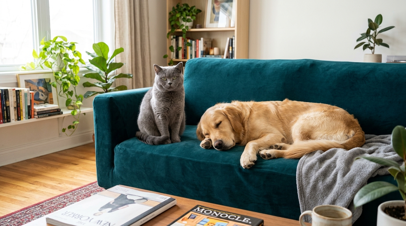 Pet friendly scratch proof sofa cover